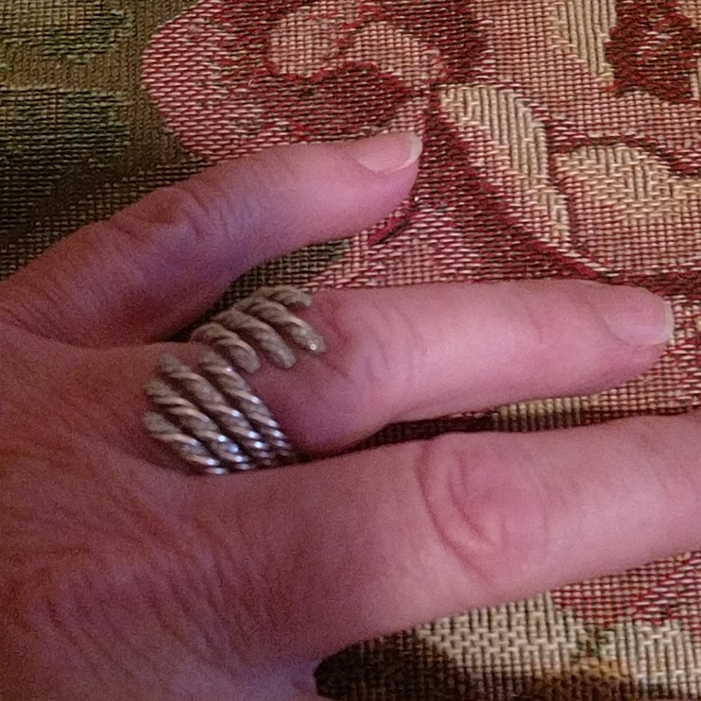 💚David Yurman diamond Willow Open 4 row ring 6-7 - Picture 4 of 5